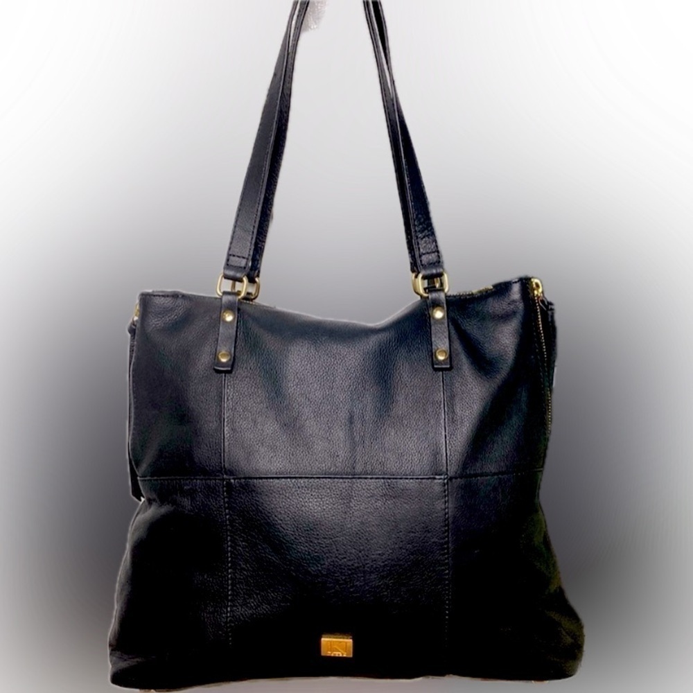 Kooba Pebbled Black Everette Leather Tote Bag